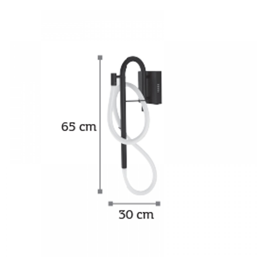 inlight-led-wall-lamp-25w-3000k-black-metal-and-silicone-tube-d:65cm-43010-1636-inlight